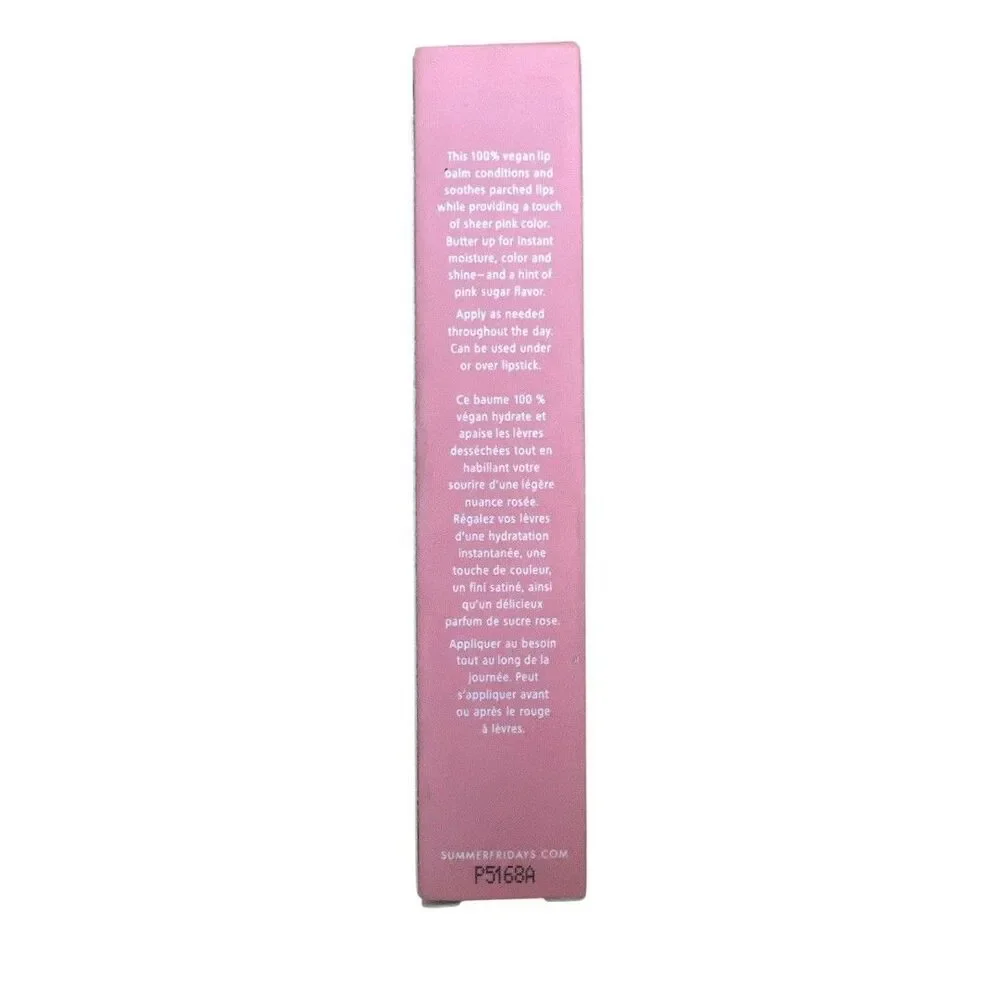 Summer Fridays-Lip Butter Balm Hydration&Shine- Pink Sugar - 0.5oz / 15g - New